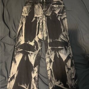 Japanese Brand Black and White washed jeans size 28x26